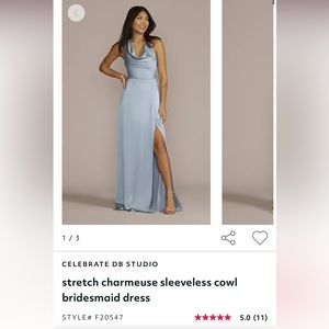 stretch charmeuse sleeveless cowl bridesmaid dress Summer Adjustable Bridesmaids Dress main image 1
